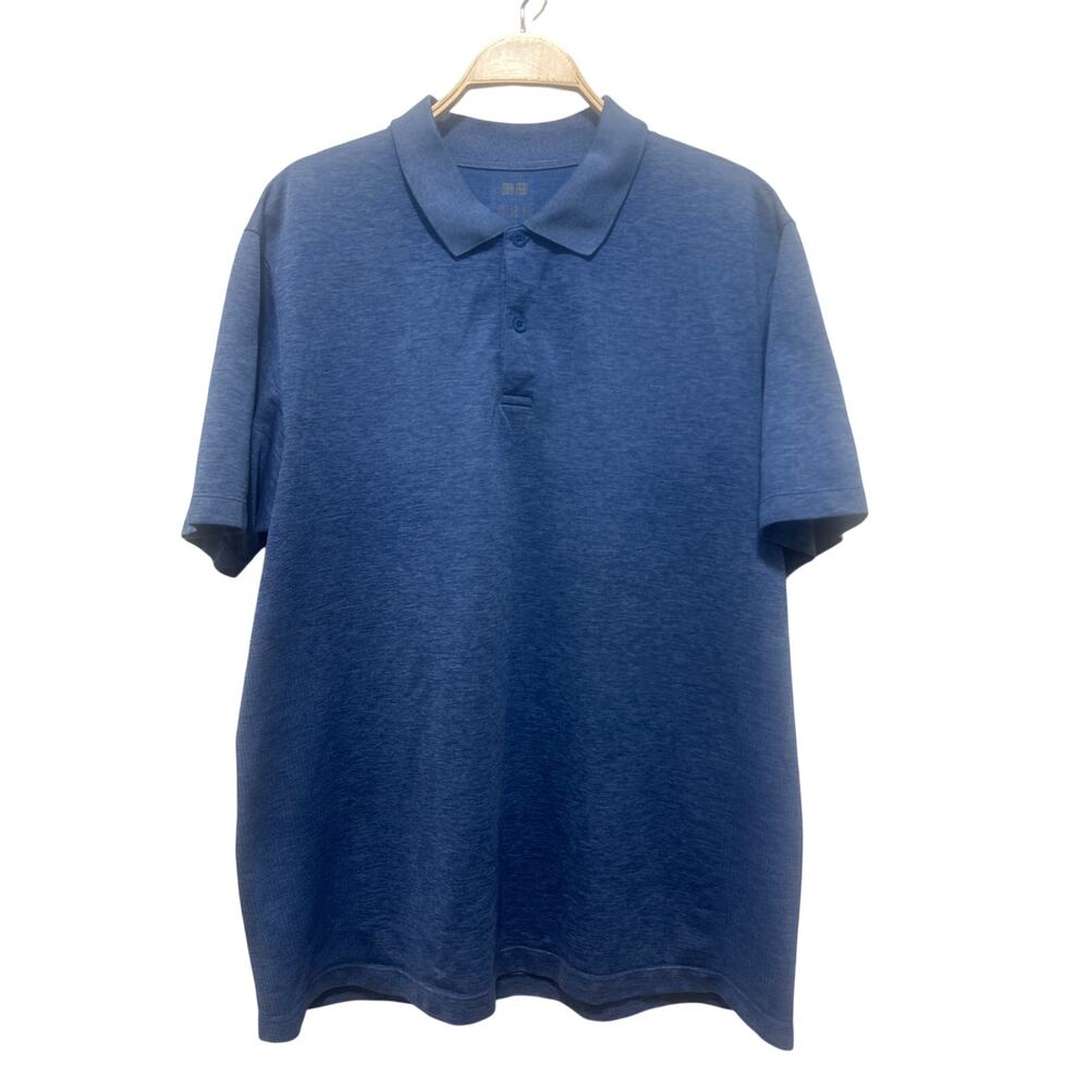 Uniqlo Men's Blue Recycled Polyester Summer Polo Golf Shirt XL